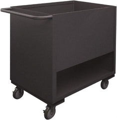Durham - 1,200 Lb Capacity, 1 Shelf, 4-Sided Steel Stock Truck - 24" Long x 48" Wide x 40" High, Phenolic Wheels - Apex Tool & Supply
