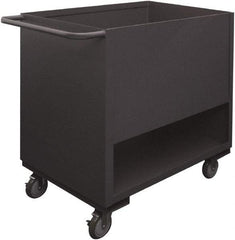Durham - 1,200 Lb Capacity, 1 Shelf, 4-Sided Steel Stock Truck - 24" Long x 36" Wide x 40" High, Phenolic Wheels - Apex Tool & Supply