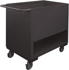 Durham - 1,200 Lb Capacity, 1 Shelf, 4-Sided Steel Stock Truck - 18" Long x 36" Wide x 40" High, Phenolic Wheels - Apex Tool & Supply