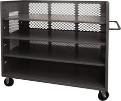 Durham - 2,000 Lb Capacity, 3 Shelf, 3-Sided Steel Truck - 36" Long x 60-1/2" Wide x 56-7/16" High, Phenolic Wheels - Apex Tool & Supply