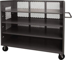 Durham - 2,000 Lb Capacity, 3 Shelf, 3-Sided Steel Truck - 30" Long x 60-1/2" Wide x 56-7/16" High, Phenolic Wheels - Apex Tool & Supply