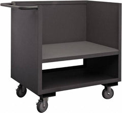 Durham - 1,200 Lb Capacity, 1 Shelf, 3-Sided Steel Truck - 24" Long x 48" Wide x 40" High, Phenolic Wheels - Apex Tool & Supply