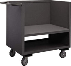 Durham - 1,200 Lb Capacity, 1 Shelf, 3-Sided Steel Truck - 18" Long x 36" Wide x 40" High, Phenolic Wheels - Apex Tool & Supply