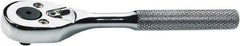 Proto - 1/4" Drive Pear Head Ratchet - Full Polish Chrome Finish, 5" OAL, 90 Gear Teeth, Standard Handle, Reversible Head - Apex Tool & Supply