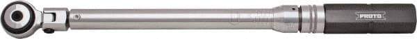 Proto - 3/8" Drive Click Type Torque Wrench - 10 Ft/Lb to 100 Ft/Lb Torque, 16-9/16" OAL, 1 Ft/Lb Graduation, Pear Head - Apex Tool & Supply