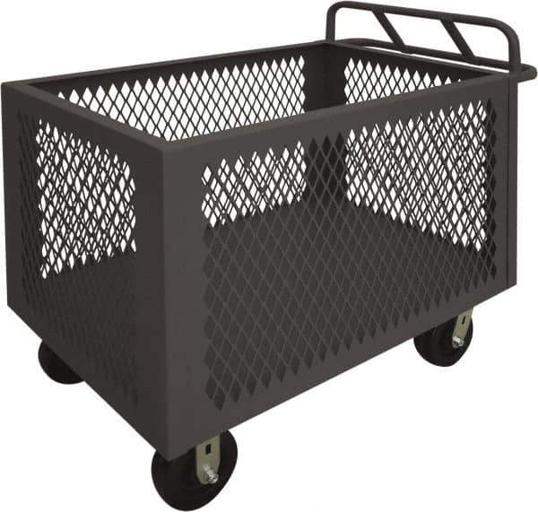 Durham - 2,000 Lb Load Capacity, Steel Box Truck - 36" Wide x 24" Long x 29-1/2" High, Gray - Apex Tool & Supply