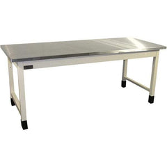 Proline - 72 Wide x 30" Deep x 36" High, Stainless Steel Workbench - Adjustable Height Legs, Light Beige - Apex Tool & Supply