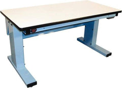Proline - 72 Wide x 30" Deep x 42-1/2" High, Static Dissipative Workbench - Adjustable Height Legs, Light Blue - Apex Tool & Supply