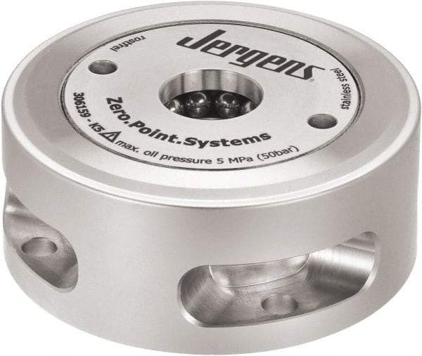 Jergens - ZPS Hydraulic CNC Quick Change Clamping Module - 1 Module Center, M15 Top Mount, 13 kN Retention Force, 50 bar (725 Lb/Sq In) Unlocking Pressure, 0.005mm Repeatability - Apex Tool & Supply