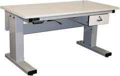 Proline - 60 Wide x 30" Deep x 42-1/2" High, Static Dissipative Workbench - Adjustable Height Legs, Light Gray - Apex Tool & Supply