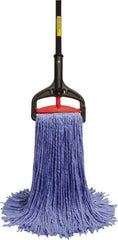O-Cedar - Blue Deck Mop - 5" Long x 1-1/4" Wide Head, 60" Long Handle, Cotton Blend Head - Apex Tool & Supply