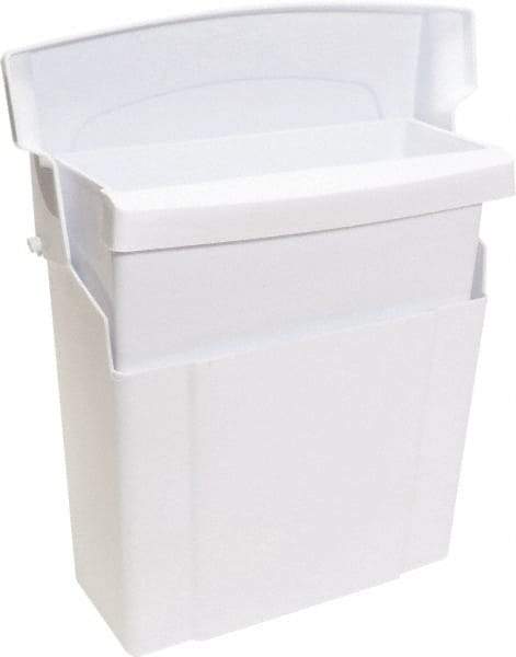 O-Cedar - Plastic Feminine Hygiene Product Receptacle - Surface Mount, 12" High x 5" Wide x 10" Deep, White - Apex Tool & Supply