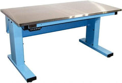 Proline - 60 Wide x 30" Deep x 42-1/2" High, Stainless Steel Workbench - Adjustable Height Legs, Light Blue - Apex Tool & Supply