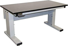Proline - 60 Wide x 30" Deep x 42-1/2" High, Chem-Guard Workbench - Adjustable Height Legs, Light Gray - Apex Tool & Supply