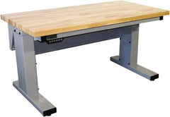 Proline - 60 Wide x 30" Deep x 42-1/2" High, Maple Workbench - Adjustable Height Legs, Light Gray - Apex Tool & Supply