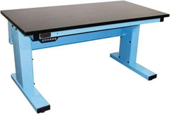 Proline - 60 Wide x 30" Deep x 42-1/2" High, Epoxy Resin Workbench - Adjustable Height Legs, Light Beige - Apex Tool & Supply