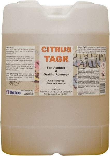 Detco - 5 Gal Drum Graffiti/Vandal Mark Remover - VOC Content g/L 533, Removes Graffiti - Apex Tool & Supply