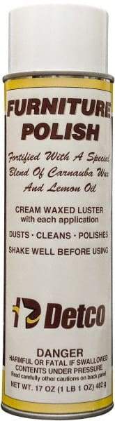 Detco - 20 fl oz Aerosol Furniture Polish - Lemon Scented, Aerosol Can Container - Apex Tool & Supply