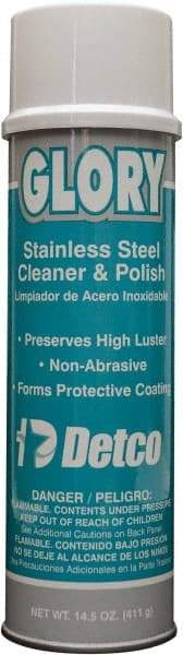 Detco - 20 fl oz Aerosol Stainless Steel Cleaner & Polish - Lemon Scented, Aerosol Can Container - Apex Tool & Supply