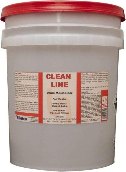 Detco - 5 Gal Liquid Drain Opener - Unscented, Pail - Apex Tool & Supply