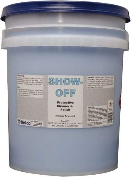 Detco - 5 Gal Pail Unscented Glass Cleaner - Use on Glass, Plastic Surfaces - Apex Tool & Supply
