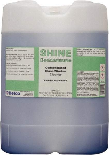 Detco - 5 Gal Drum Unscented Glass Cleaner - Concentrated, Use on Glass - Apex Tool & Supply