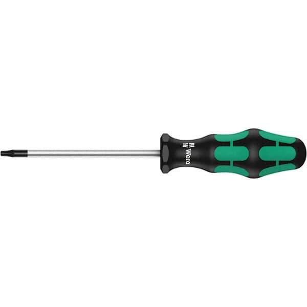 Wera - T8 Tamper Resistant Torx Driver - 2-3/8" Blade Length, 8-17/64" OAL, Ergonomic Handle, Chrome Plated Steel - Apex Tool & Supply
