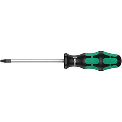 Wera - T8 Tamper Resistant Torx Driver - 2-3/8" Blade Length, 8-17/64" OAL, Ergonomic Handle, Chrome Plated Steel - Apex Tool & Supply