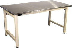 Proline - 60 Wide x 36" Deep x 36" High, Stainless Steel Workbench - Adjustable Height Legs, Beige - Apex Tool & Supply
