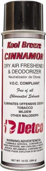 Detco - 20 oz Aerosol Can Deodorizer - Aerosol, Cinnamon Scent, Environmentally Safe - Apex Tool & Supply