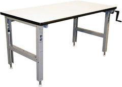 Proline - 60 Wide x 30" Deep x 42" High, Static Dissipative Workbench - Adjustable Height Legs, Light Gray - Apex Tool & Supply