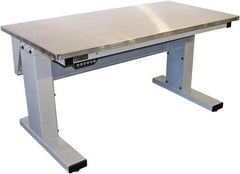 Proline - 60 Wide x 30" Deep x 42-1/2" High, Stainless Steel Workbench - Adjustable Height Legs, Light Gray - Apex Tool & Supply