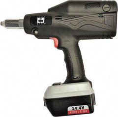 RivetKing - All up to 3/16" Closed End Rivet Capacity , 2,900 Lb Pull Force Cordless Electric Riveter - 5/8" Stroke Length, 14.4 Volt, Mandrel Collection, (1) RK401CR-57 Battery Included - Apex Tool & Supply