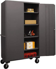 Durham - 4 Shelf Locking Storage Cabinet - Steel, 36" Wide x 24" Deep x 80" High, Gray - Apex Tool & Supply