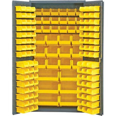 Durham - 132 Bin Storage Cabinet - Steel, 36" Wide x 24" Deep x 72" High, Gray - Apex Tool & Supply