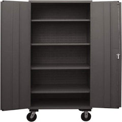 Durham - 4 Shelf Locking Storage Cabinet - Steel, 48" Wide x 24" Deep x 80" High, Gray - Apex Tool & Supply