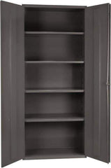 Durham - 4 Shelf Locking Storage Cabinet - Steel, 36" Wide x 24" Deep x 84" High, Gray - Apex Tool & Supply