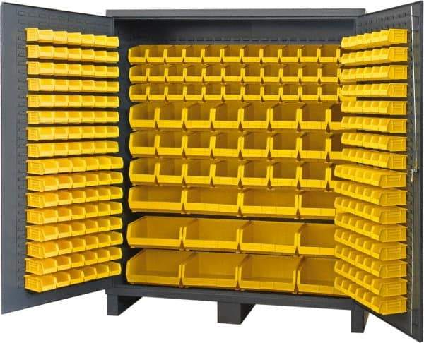 Durham - 264 Bin Storage Cabinet - Steel, 72" Wide x 24" Deep x 84" High, Gray - Apex Tool & Supply