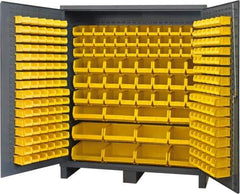 Durham - 264 Bin Storage Cabinet - Steel, 72" Wide x 24" Deep x 84" High, Gray - Apex Tool & Supply
