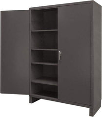 Durham - 4 Shelf Locking Storage Cabinet - Steel, 60" Wide x 24" Deep x 84" High, Gray - Apex Tool & Supply