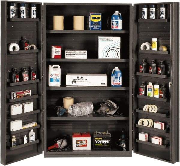 Durham - 4 Shelf Locking Storage Cabinet - Steel, 24" Wide x 24" Deep x 84" High, Gray - Apex Tool & Supply