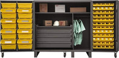 Durham - 2 Shelf 78 Bin Storage Cabinet - Steel, 36" Wide x 36" Deep x 60" High, Gray - Apex Tool & Supply