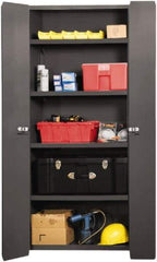 Durham - 4 Shelf Locking Storage Cabinet - Steel, 36" Wide x 20" Deep x 84" High, Gray - Apex Tool & Supply