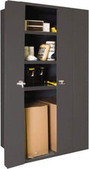 Durham - 3 Shelf Locking Storage Cabinet - Steel, 36" Wide x 20" Deep x 72" High, Gray - Apex Tool & Supply