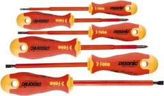 Felo - 6 Piece Phillips & Slotted Screwdriver Set - Bit Sizes: Philips #1 to #2, Comes in Cardboard/Plastic Window - Apex Tool & Supply