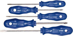 Felo - 5 Piece Phillips & Slotted Screwdriver Set - Bit Sizes: Philips #1 to #2, Comes in Cardboard/Plastic Window - Apex Tool & Supply