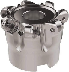 Seco - 66mm Cut Diam, 6mm Max Depth, 27mm Arbor Hole, 7 Inserts, RNMU12.. Insert Style, Indexable Copy Face Mill - R220.28 Cutter Style, 10,900 Max RPM, 50mm High, Through Coolant, Series R220 - Apex Tool & Supply