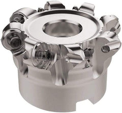 Seco - 63mm Cut Diam, 6mm Max Depth, 22mm Arbor Hole, 8 Inserts, RNMU12.. Insert Style, Indexable Copy Face Mill - R220.28 Cutter Style, 10,000 Max RPM, 40mm High, Through Coolant, Series R220 - Apex Tool & Supply