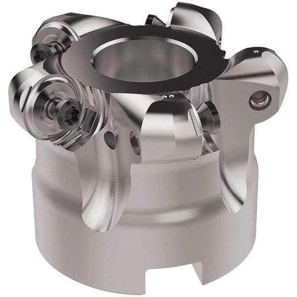 Seco - 52mm Cut Diam, 6mm Max Depth, 22mm Arbor Hole, 5 Inserts, RNMU12.. Insert Style, Indexable Copy Face Mill - R220.28 Cutter Style, 12,300 Max RPM, 40mm High, Through Coolant, Series R220 - Apex Tool & Supply
