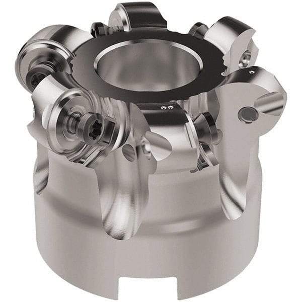 Seco - 50mm Cut Diam, 6mm Max Depth, 22mm Arbor Hole, 6 Inserts, RNMU12.. Insert Style, Indexable Copy Face Mill - R220.28 Cutter Style, 12,500 Max RPM, 40mm High, Through Coolant, Series R220 - Apex Tool & Supply